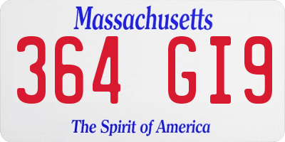 MA license plate 364GI9