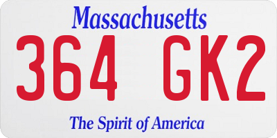 MA license plate 364GK2