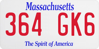 MA license plate 364GK6