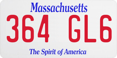 MA license plate 364GL6