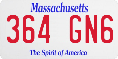 MA license plate 364GN6
