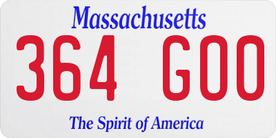 MA license plate 364GO0