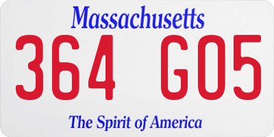 MA license plate 364GO5