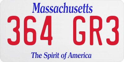 MA license plate 364GR3