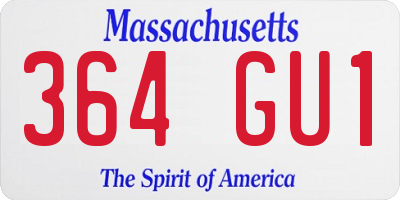 MA license plate 364GU1