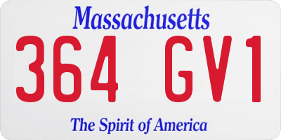 MA license plate 364GV1