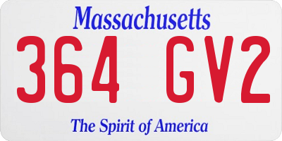 MA license plate 364GV2
