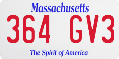 MA license plate 364GV3