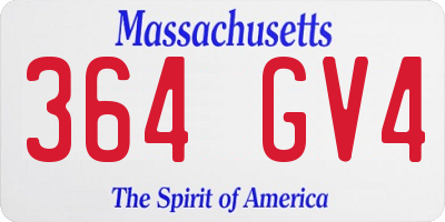 MA license plate 364GV4