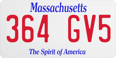 MA license plate 364GV5