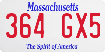 MA license plate 364GX5