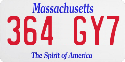 MA license plate 364GY7