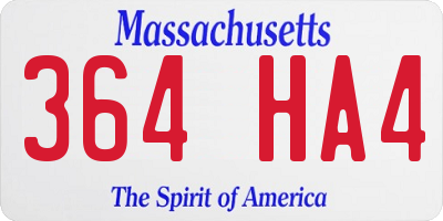 MA license plate 364HA4