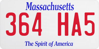 MA license plate 364HA5