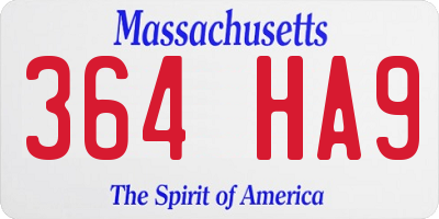 MA license plate 364HA9