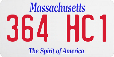 MA license plate 364HC1
