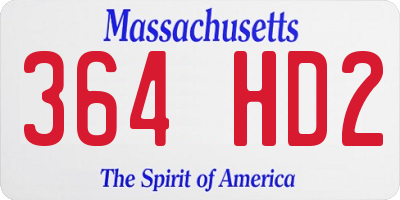 MA license plate 364HD2