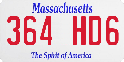 MA license plate 364HD6