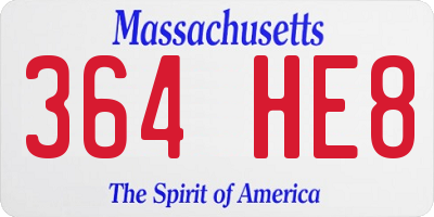 MA license plate 364HE8