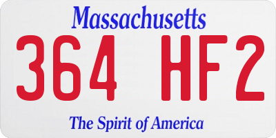 MA license plate 364HF2