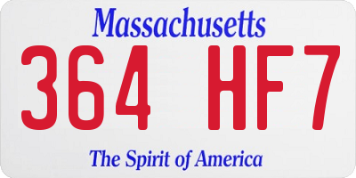 MA license plate 364HF7