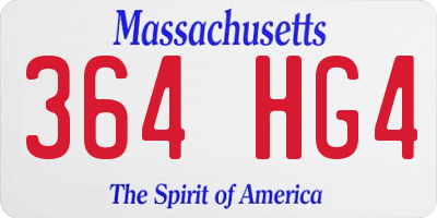 MA license plate 364HG4
