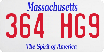 MA license plate 364HG9