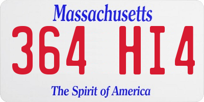 MA license plate 364HI4