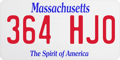 MA license plate 364HJ0