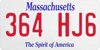 MA license plate 364HJ6