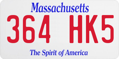 MA license plate 364HK5
