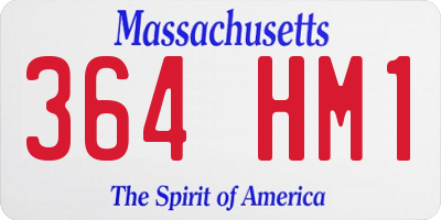 MA license plate 364HM1