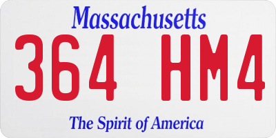MA license plate 364HM4