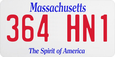 MA license plate 364HN1