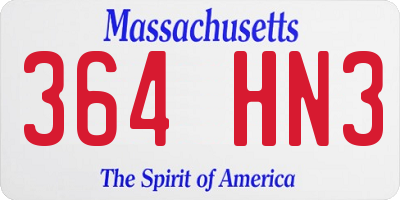 MA license plate 364HN3