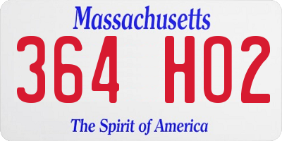 MA license plate 364HO2