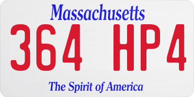 MA license plate 364HP4
