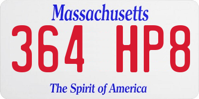MA license plate 364HP8