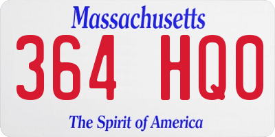 MA license plate 364HQ0