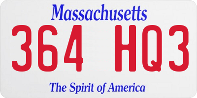 MA license plate 364HQ3