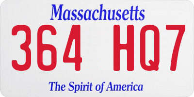 MA license plate 364HQ7