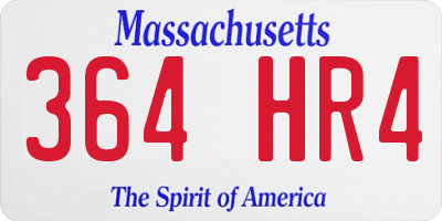 MA license plate 364HR4