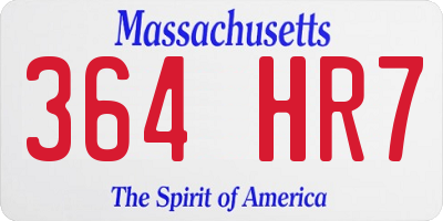 MA license plate 364HR7