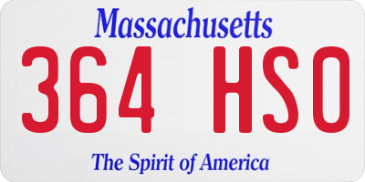 MA license plate 364HS0