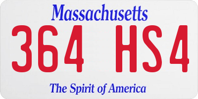 MA license plate 364HS4