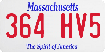 MA license plate 364HV5