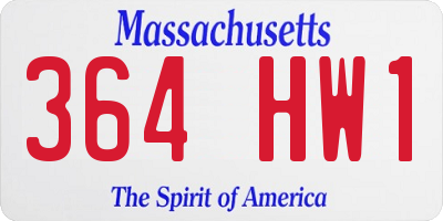 MA license plate 364HW1