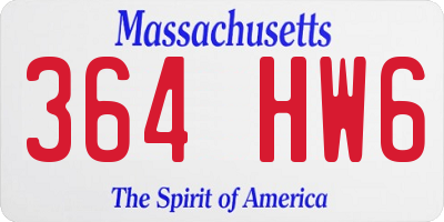 MA license plate 364HW6