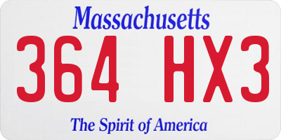 MA license plate 364HX3
