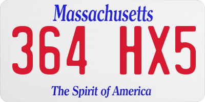 MA license plate 364HX5